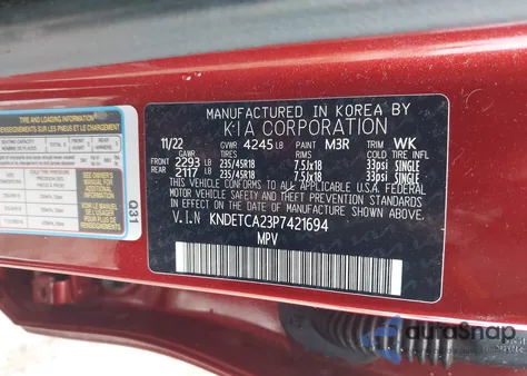 2023 Kia Seltos Sx Turbo z USA, uszkodzony, nr VIN KNDETCA23P7421694